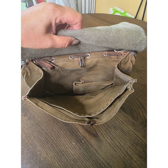 Vintage Military Shoulder Satchel Haversack Canvas Bag WWI WW2 - Picture 14 of 16